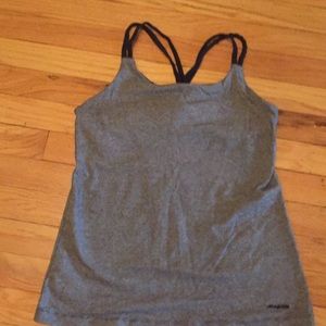 Patagonia size m grey striped racer back top